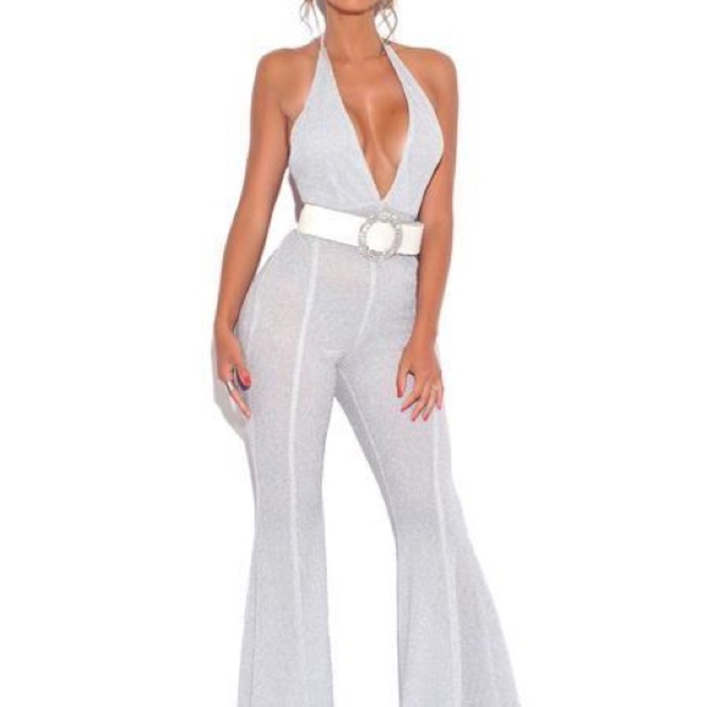 Victorious Deep V Halter Jumpsuit Size Small